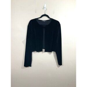 VTG Womens Velvet Shrug Cardigan XL Black 90s Y2K Goth Whimsigoth Grunge Party